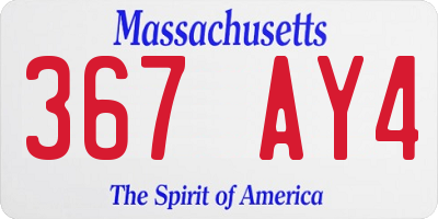 MA license plate 367AY4