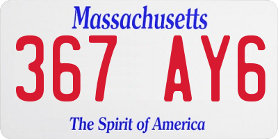 MA license plate 367AY6