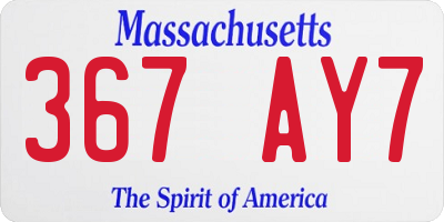 MA license plate 367AY7