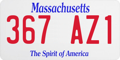 MA license plate 367AZ1