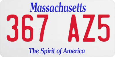 MA license plate 367AZ5