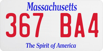 MA license plate 367BA4