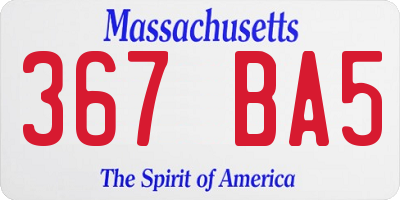 MA license plate 367BA5