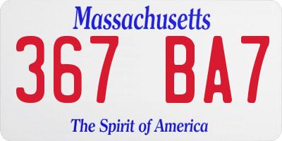 MA license plate 367BA7