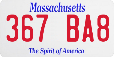 MA license plate 367BA8