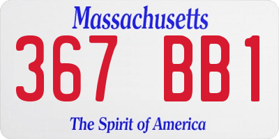 MA license plate 367BB1