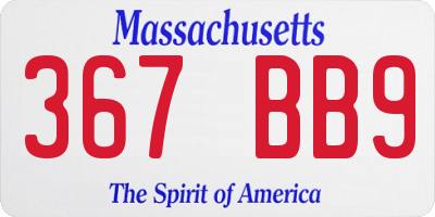MA license plate 367BB9