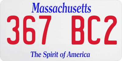 MA license plate 367BC2