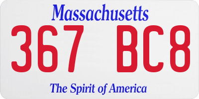 MA license plate 367BC8