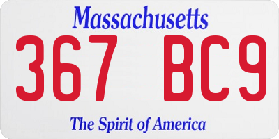 MA license plate 367BC9