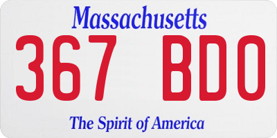 MA license plate 367BD0