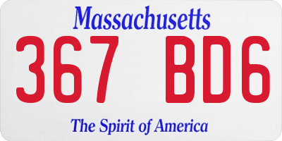 MA license plate 367BD6