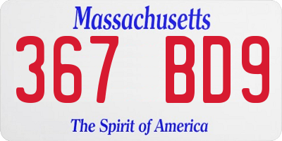 MA license plate 367BD9