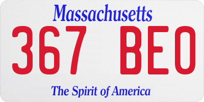 MA license plate 367BE0