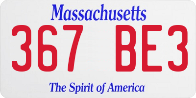 MA license plate 367BE3