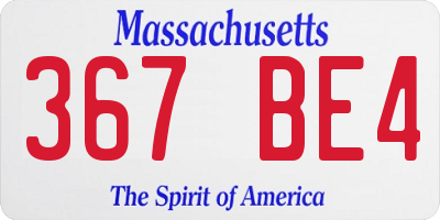 MA license plate 367BE4