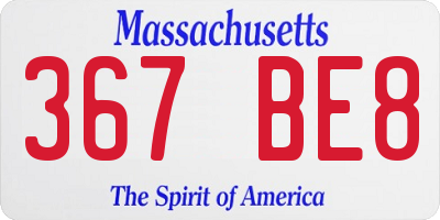 MA license plate 367BE8