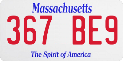 MA license plate 367BE9