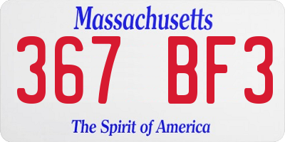 MA license plate 367BF3