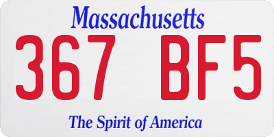 MA license plate 367BF5