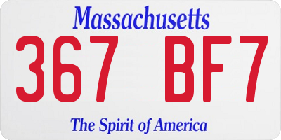 MA license plate 367BF7