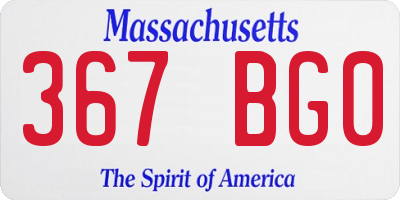 MA license plate 367BG0