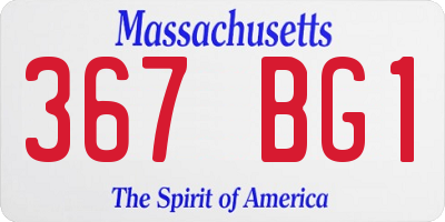 MA license plate 367BG1