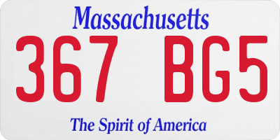 MA license plate 367BG5
