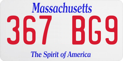 MA license plate 367BG9