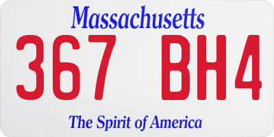 MA license plate 367BH4