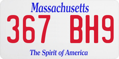 MA license plate 367BH9