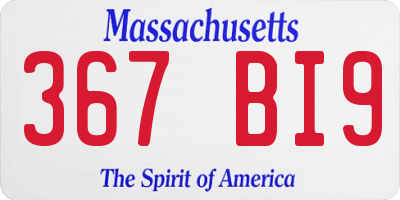 MA license plate 367BI9