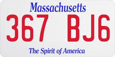 MA license plate 367BJ6