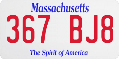 MA license plate 367BJ8