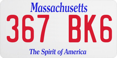 MA license plate 367BK6