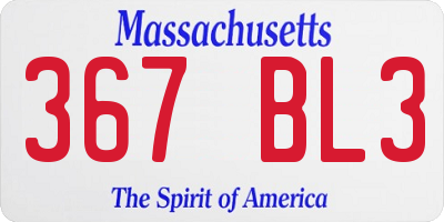 MA license plate 367BL3