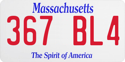 MA license plate 367BL4