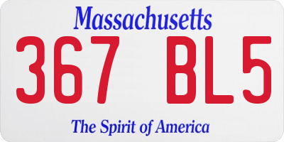 MA license plate 367BL5