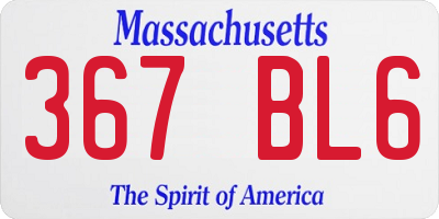 MA license plate 367BL6