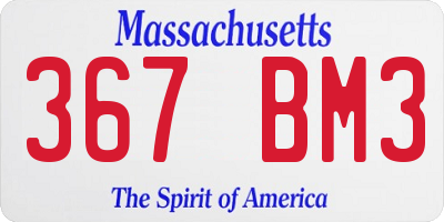 MA license plate 367BM3