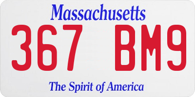 MA license plate 367BM9