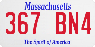 MA license plate 367BN4
