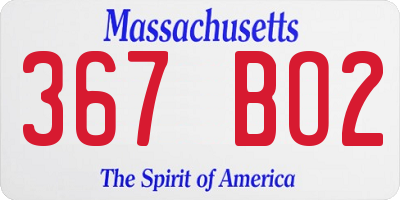 MA license plate 367BO2