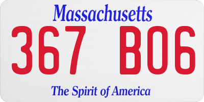MA license plate 367BO6