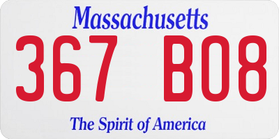MA license plate 367BO8
