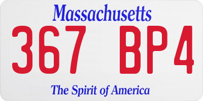 MA license plate 367BP4