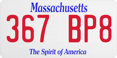 MA license plate 367BP8