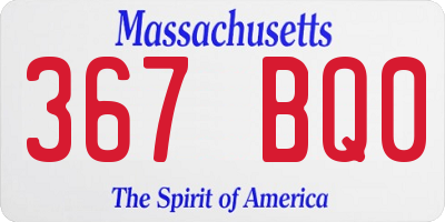 MA license plate 367BQ0