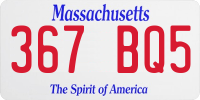 MA license plate 367BQ5