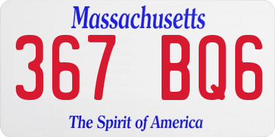 MA license plate 367BQ6